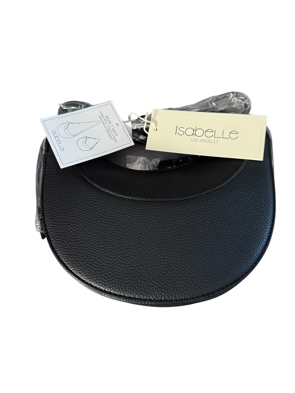 Isabelle Los Angeles Black Crescent Crossbody Bag